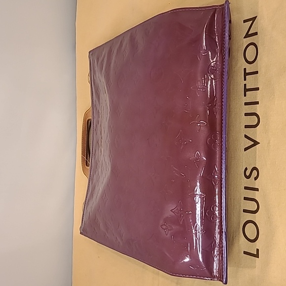 LOUIS VUITTON VINTAGE 1999! ULTRA RARE COLOR PURPLE MONOGRAM VERNIS STANTON TOTE - Picture 14 of 17